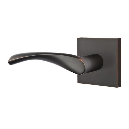 Passage Triton Left Handed Door Lever With Square Rose in Oil Rubbed Bronze