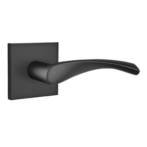 Passage Triton Right Handed Door Lever With Square Rose in Flat Black