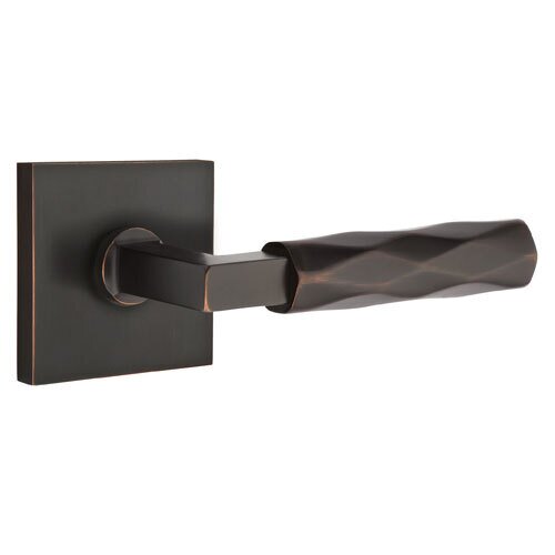 Passage Tribeca Right Handed Lever with L-Square Stem and Square Rose in Oil Rubbed Bronze