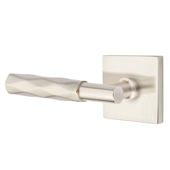 Passage Tribeca Left Handed Lever with T-Bar Stem and Square Rose in Satin Nickel