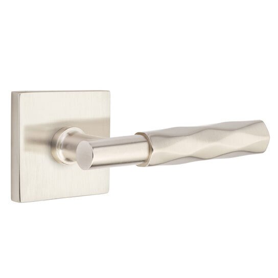 Passage Tribeca Right Handed Lever with T-Bar Stem and Square Rose in Satin Nickel