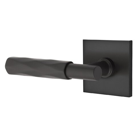 Passage Tribeca Left Handed Lever with T-Bar Stem and Square Rose in Flat Black