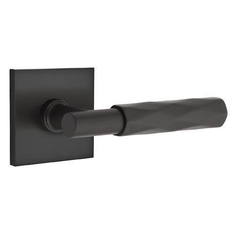Passage Tribeca Right Handed Lever with T-Bar Stem and Square Rose in Flat Black