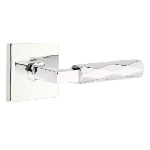 Passage Tribeca Right Handed Lever with L-Square Stem and Square Rose in Polished Chrome