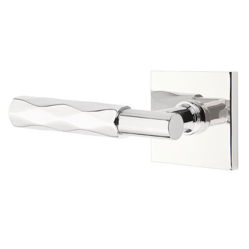 Passage Tribeca Left Handed Lever with T-Bar Stem and Square Rose in Polished Chrome