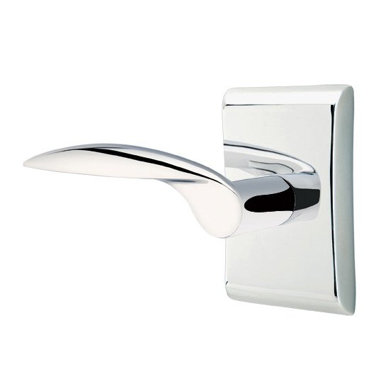 Passage Mercury Left Handed Door Lever With Neos Rose in Polished Chrome