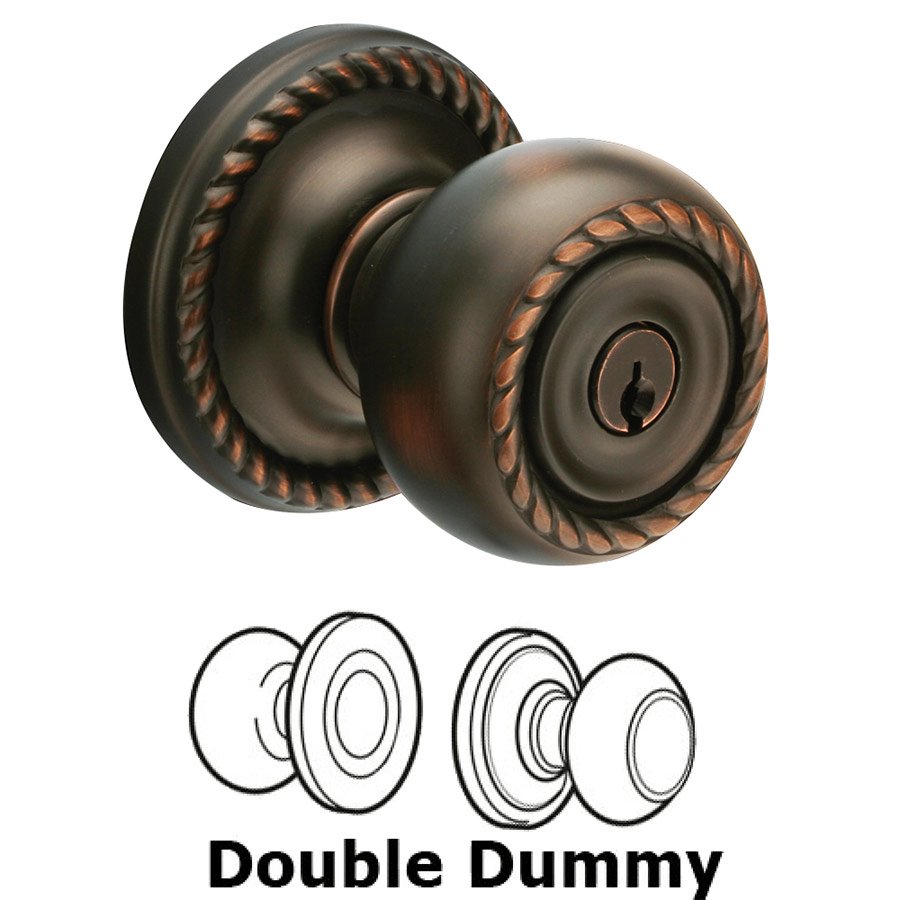 Double Dummy Rope Knob With Rope Rose in Oil Rubbed Bronze