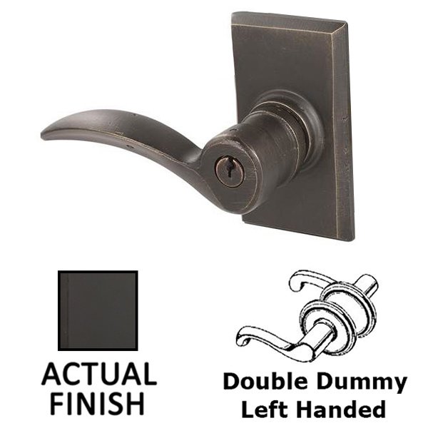 Double Dummy Left Handed Durango Lever With #3 Rose in Flat Black Bronze