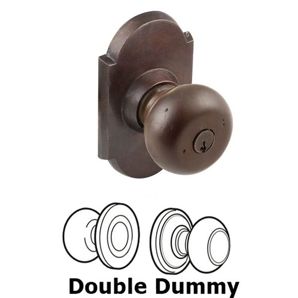 Double Dummy Winchester Knob With #1 Rose in Medium Bronze