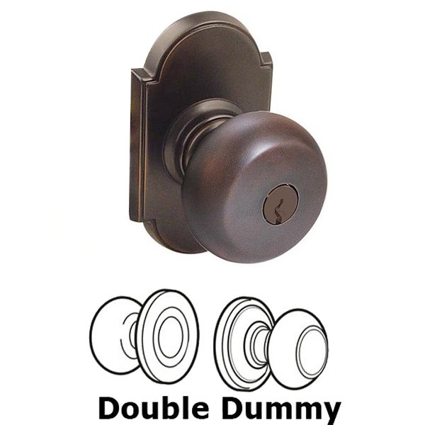Double Dummy Providence Knob With #8 Rose in Oil Rubbed Bronze