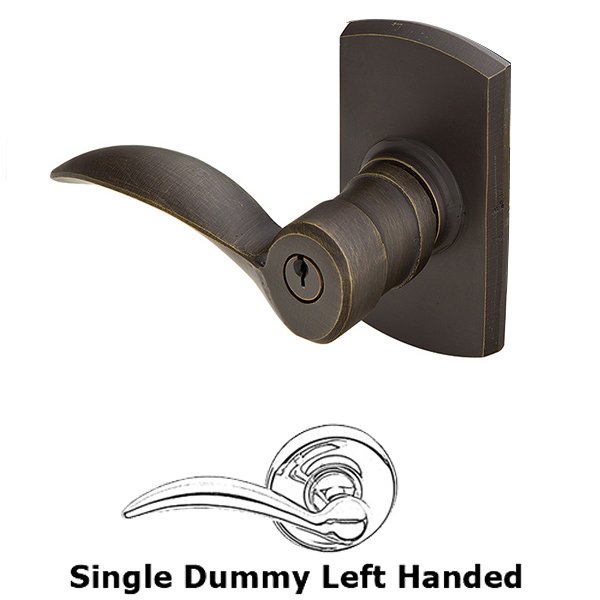 Single Dummy Left Handed Durango Lever With #4 Rose in Medium Bronze