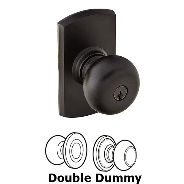 Double Dummy Winchester Knob With #4 Rose in Flat Black Bronze