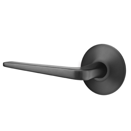 Privacy Athena Left Handed Door Lever With Modern Rose in Flat Black