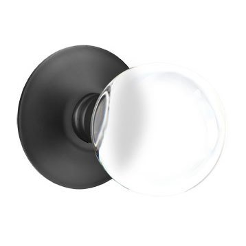 Bristol Privacy Door Knob with Modern Rose and Concealed Screws in Flat Black