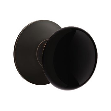 Privacy Ebony Knob And Modern Rosette With Concealed Screws in Oil Rubbed Bronze