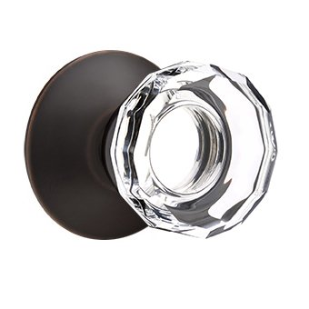 Lowell Privacy Door Knob with Modern Rose in Oil Rubbed Bronze