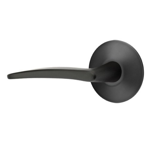 Privacy Poseidon Left Handed Door Lever And Modern Rose with Concealed Screws in Flat Black