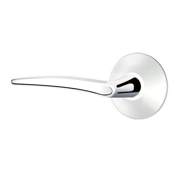 Privacy Poseidon Left Handed Door Lever And Modern Rose with Concealed Screws in Polished Chrome