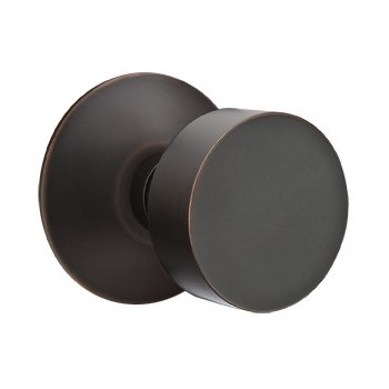 Privacy Round Door Knob With Modern Rose in Oil Rubbed Bronze