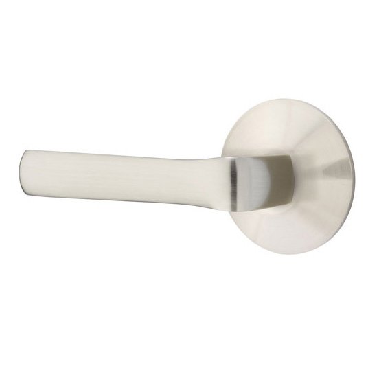 Privacy Spencer Left Handed Lever with Modern Rose in Satin Nickel