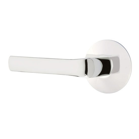 Privacy Spencer Left Handed Lever with Modern Rose in Polished Chrome