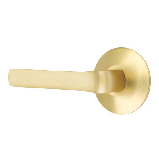 Privacy Spencer Left Handed Lever with Modern Rose in Satin Brass