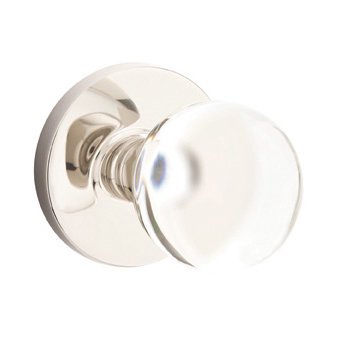 Bristol Privacy Door Knob with Disk Rose in Polished Nickel