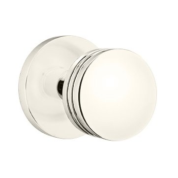Privacy Bern Door Knob With Disk Rose in Polished Nickel