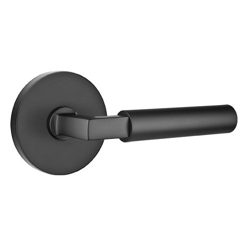 Privacy Hercules Right Handed Door Lever With Disk Rose in Flat Black