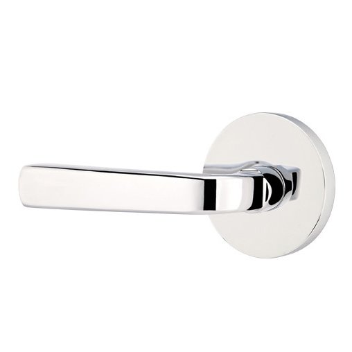 Privacy Sion Left Handed Door Lever And Disk Rose with Concealed Screws in Polished Chrome