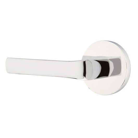 Privacy Spencer Left Handed Lever with Disk Rose in Polished Chrome