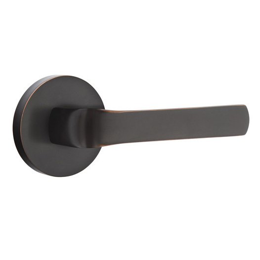 Privacy Spencer Right Handed Lever with Disk Rose in Oil Rubbed Bronze