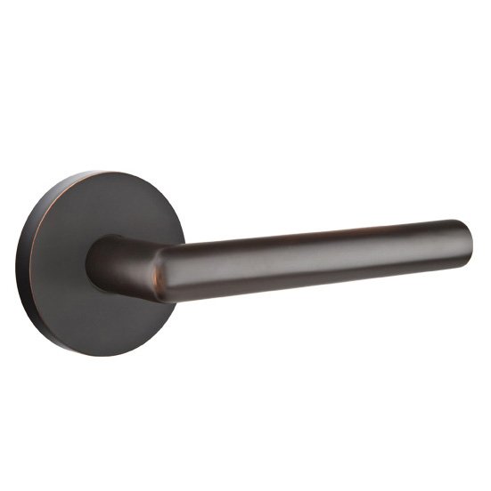 Privacy Stuttgart Right Handed Door Lever With Disk Rose in Oil Rubbed Bronze