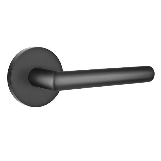 Privacy Stuttgart Right Handed Door Lever With Disk Rose in Flat Black