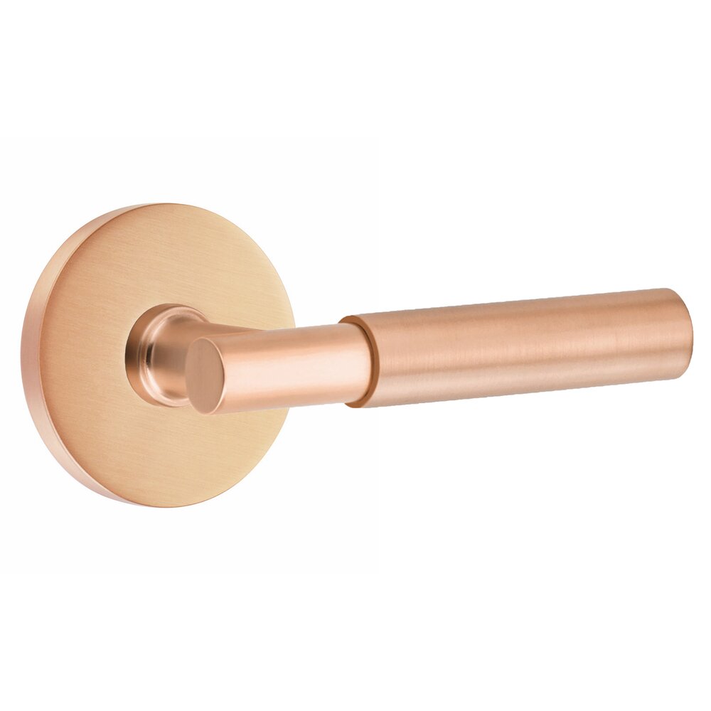 Privacy Smooth Right Hand Lever with T-Bar Stem and Concealed Disk Rose in Satin Rose Gold