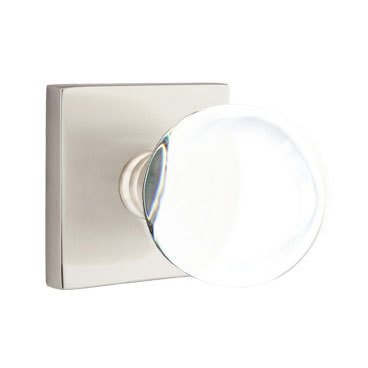 Bristol Privacy Door Knob with Square Rose and Concealed Screws in Satin Nickel