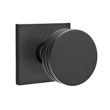 Privacy Bern Door Knob With Square Rose in Flat Black
