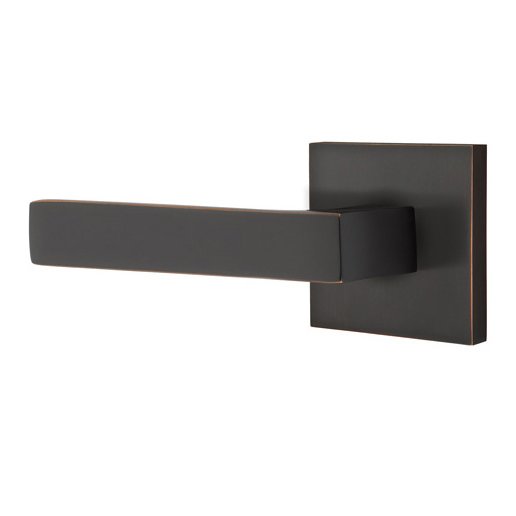 Privacy Dumont Left Handed Lever with Square Rose in Oil Rubbed Bronze