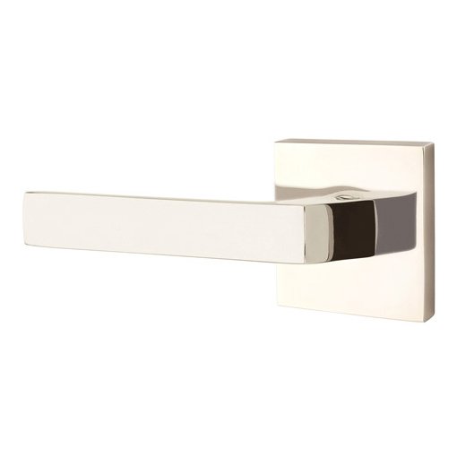 Privacy Dumont Left Handed Lever with Square Rose in Polished Nickel