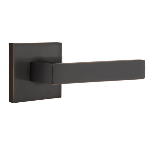 Privacy Dumont Right Handed Lever with Square Rose in Oil Rubbed Bronze