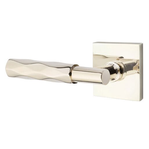 Privacy Tribeca Left Handed Lever with T-Bar Stem and Square Rose in Polished Nickel