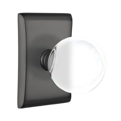 Bristol Privacy Door Knob with Neos Rose and Concealed Screws in Flat Black