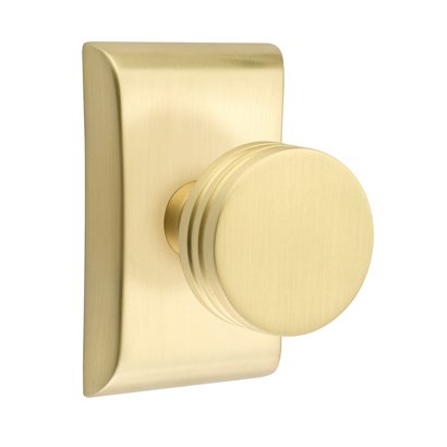 Privacy Bern Door Knob With Neos Rose in Satin Brass