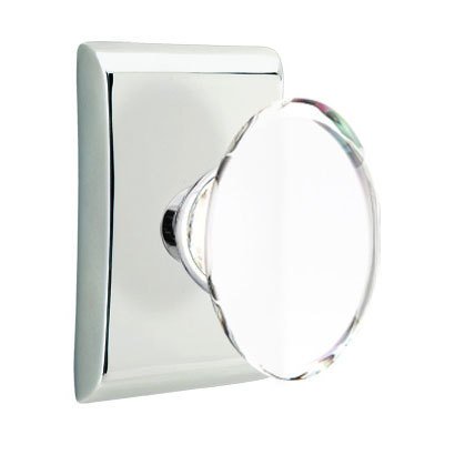 Hampton Privacy Door Knob with Neos Rose in Polished Chrome