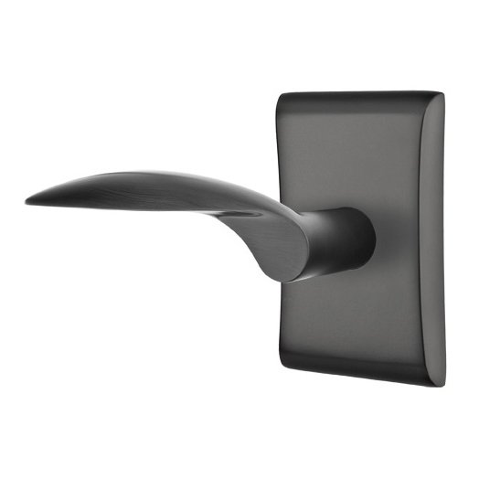 Privacy Mercury Left Handed Door Lever With Neos Rose in Flat Black
