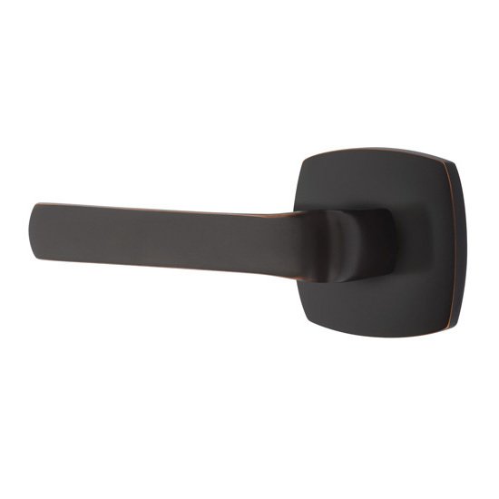 Single Dummy Spencer Left Handed Lever with Urban Modern Rose in Oil Rubbed Bronze