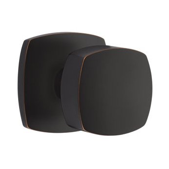 Double Dummy Freestone Square Knob with Urban Modern Rose in Oil Rubbed Bronze