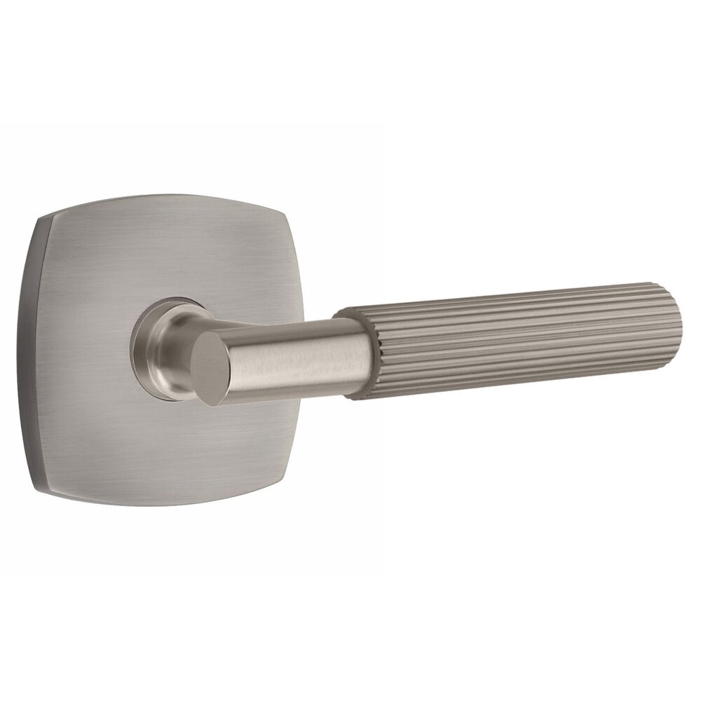 Double Dummy Straight Knurled Right Handed Lever With T-Bar Stem And Urban Modern Rose In Pewter