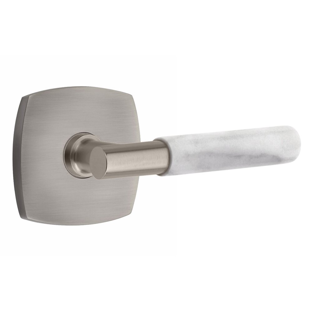 Single Dummy White Marble Right Handed Lever With T-Bar Stem And Urban Modern Rose In Matte White