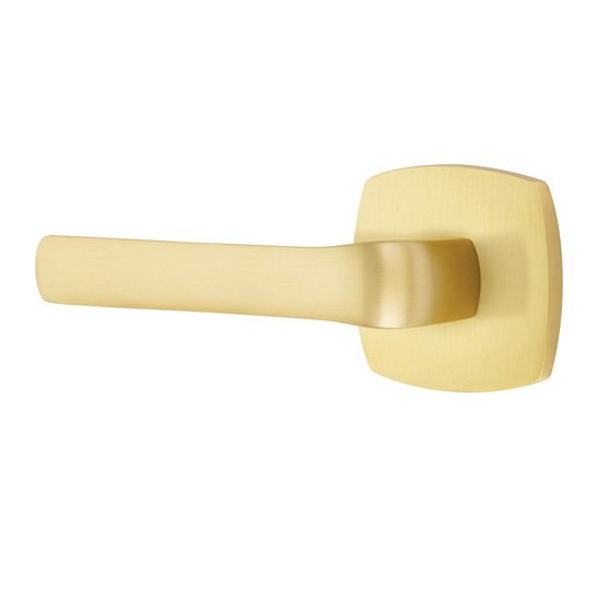 Double Dummy Spencer Left Handed Lever with Urban Modern Rose in Satin Brass